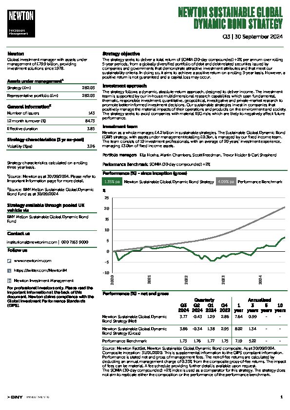 UK Inst Sustainable Global Dynamic Bond strategy factsheet